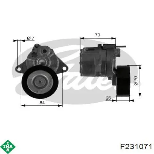 Натягувач приводного ременя F231071 INA