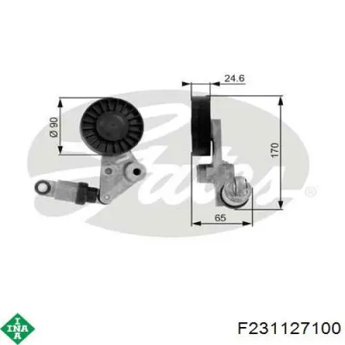 Амортизатор натягувача приводного ременя F231127100 INA