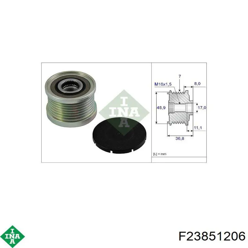 Інерційний шків INA F23851206 ціна, від 26.68 USD