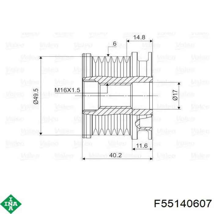 Інерційний шків INA F55140607 ціна, від 30.16 USD