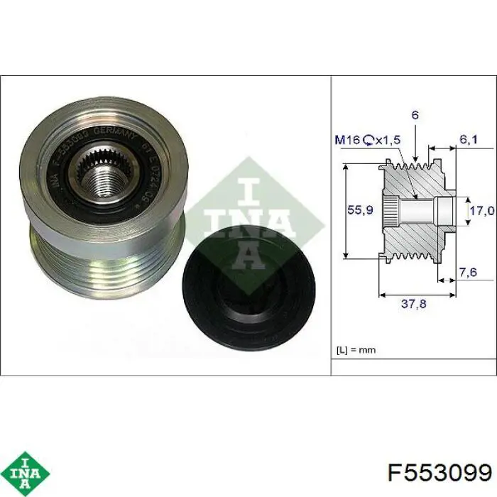F553099 INA Обгонна муфта генератора