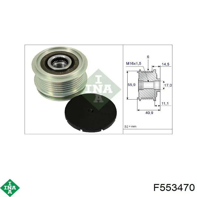 Інерційний шків INA F553470 ціна, від 27.79 USD