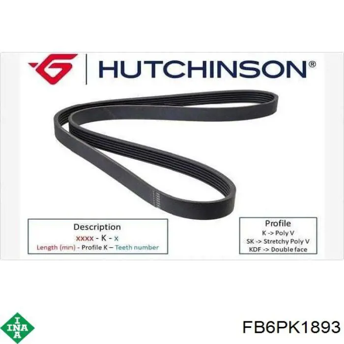 Клиновий ремінь INA FB6PK1893 ціна, від 14.59 USD