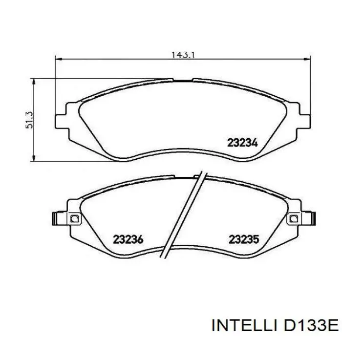 Колодки гальмівні передні, дискові D133E Intelli