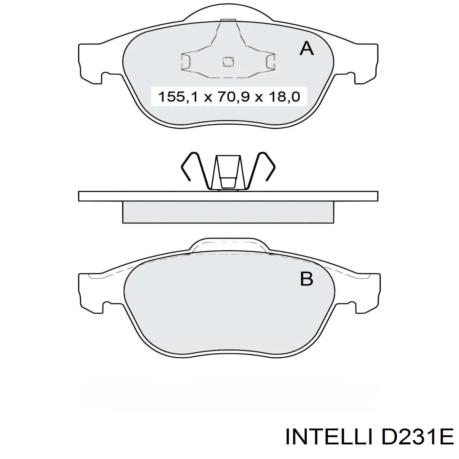 Колодки гальмівні передні, дискові D231E Intelli