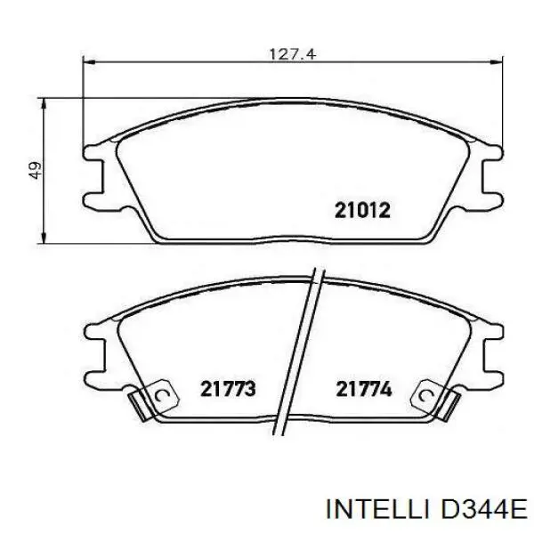 Колодки гальмові задні, дискові D344E Intelli