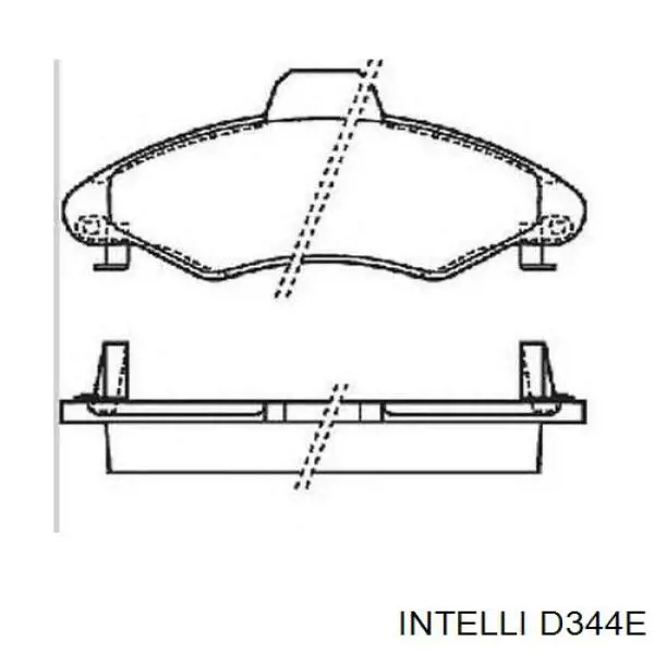 D344E Intelli Колодки гальмівні задні, дискові