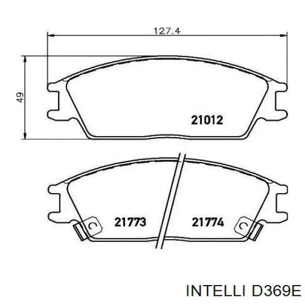 D369E Intelli Колодки гальмівні задні, дискові