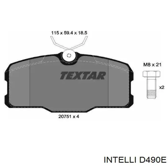 Задні гальмівні колодки Intelli D490E ціна, від 17.20 USD
