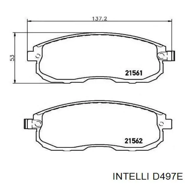 Купити D497E Intelli Колодки гальмівні передні, дискові