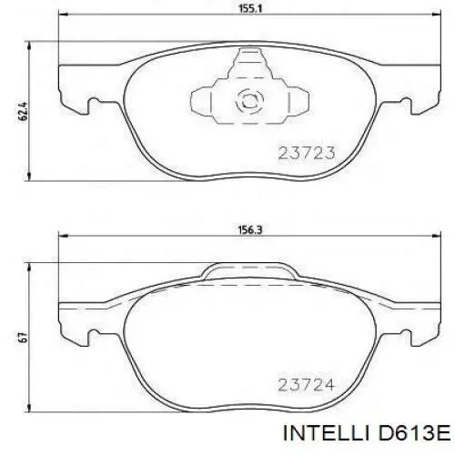 Колодки гальмівні передні, дискові D613E Intelli