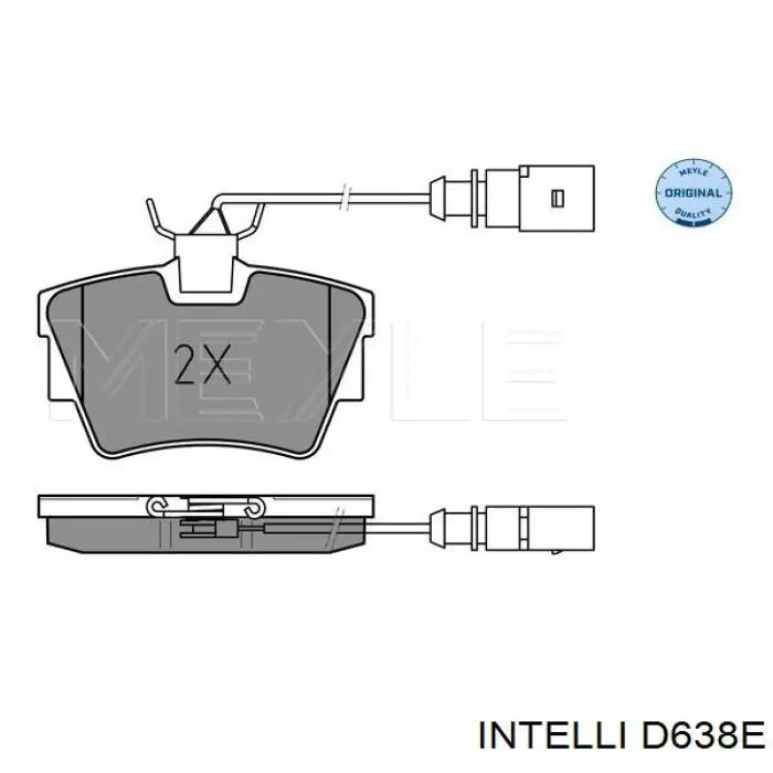 D638E Intelli Колодки гальмівні задні, дискові
