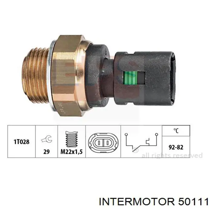50111 Intermotor термо-датчик включення вентилятора радіатора