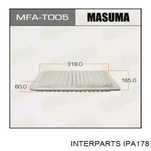 Купити IPA178 Interparts Автомобільний фільтр повітря