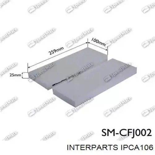 Фільтр повітряний обігрівача Interparts IPCA106 ціна, від 4.08 USD