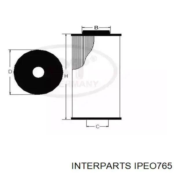 Купити IPEO765 Interparts Фільтр очищення масла відцентровий