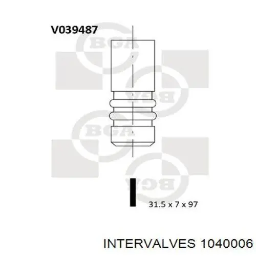 1040006 Intervalves клапан випускний