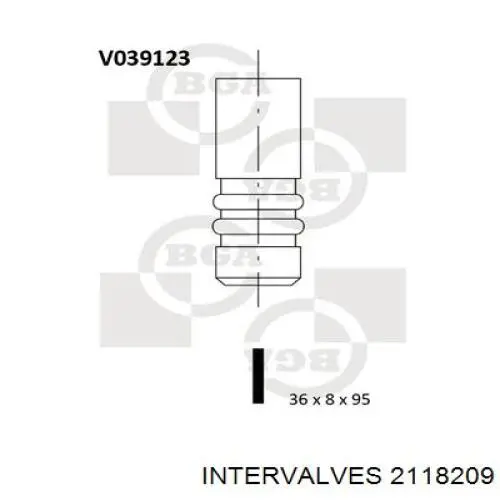 Клапан впускний Intervalves 2118209 ціна, від 8.45 USD