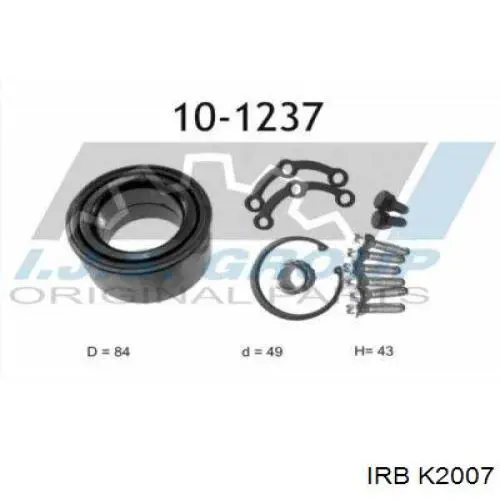 Підшипник маточини задньої K2007 IRB