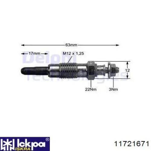 Свіча накалу Iskra 11721671 ціна, від 5.39 USD