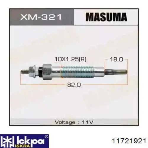 Свіча накалу Iskra 11721921 ціна, від 7.05 USD