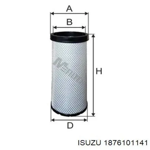 Елемент повітряного фільтра Isuzu 1876101141 ціна, від 29.89 USD
