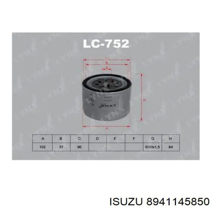 Фільтр масляний 8941145850 Isuzu