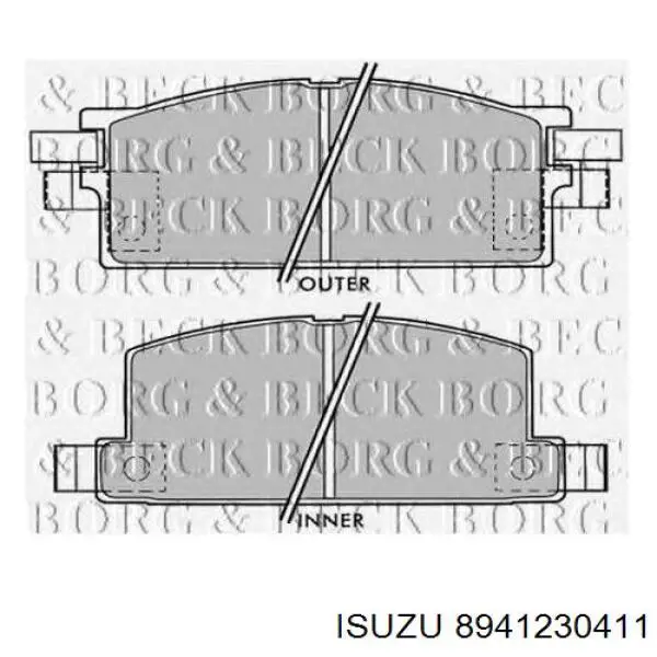 8941230411 Isuzu колодки гальмівні передні, дискові