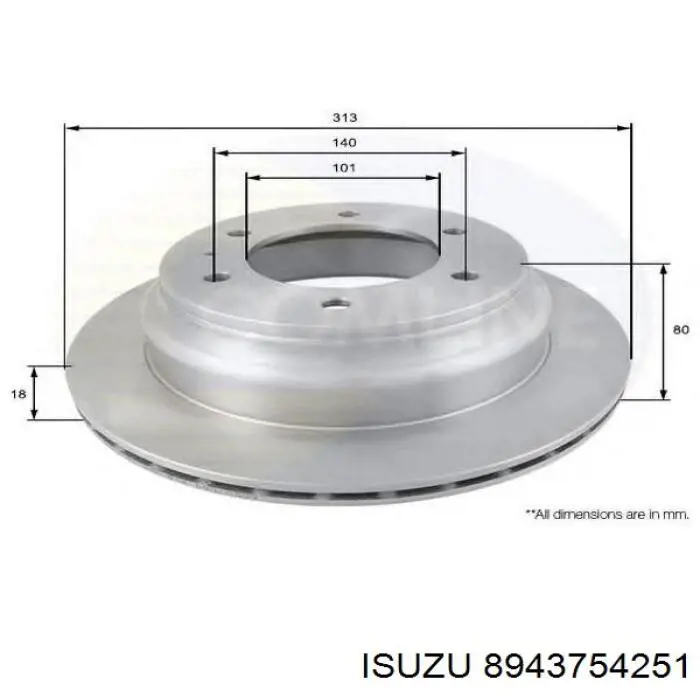 Купити 8943754251 Isuzu Диск заднього гальма