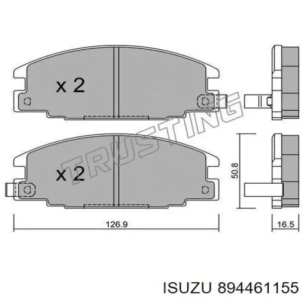 894461155 Isuzu Передні гальмівні колодки
