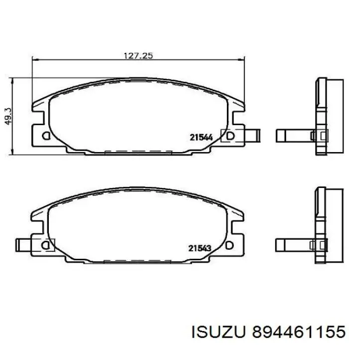 Колодки гальмівні передні, дискові 894461155 Isuzu