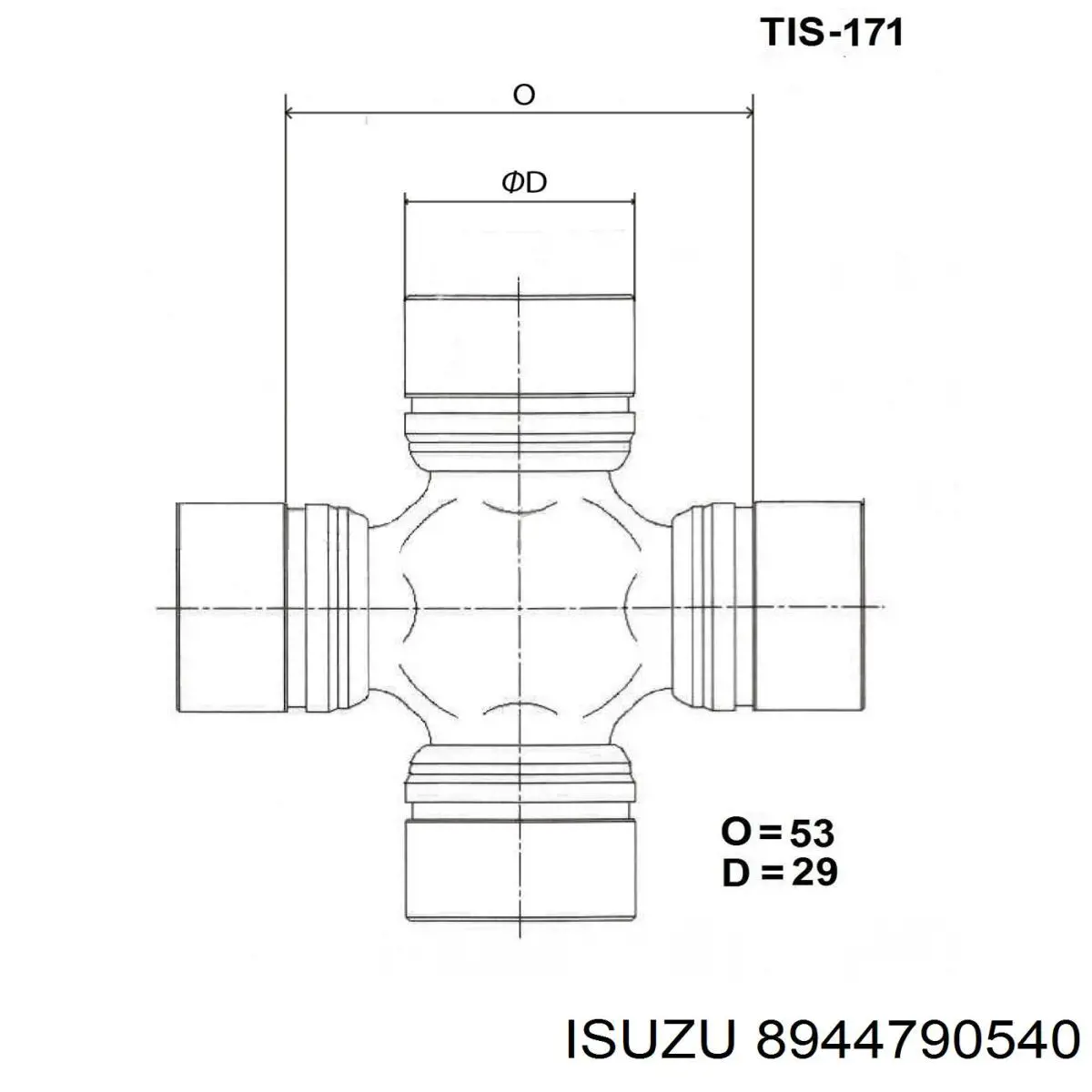 Хрестовина карданного валу 8944790540 Isuzu