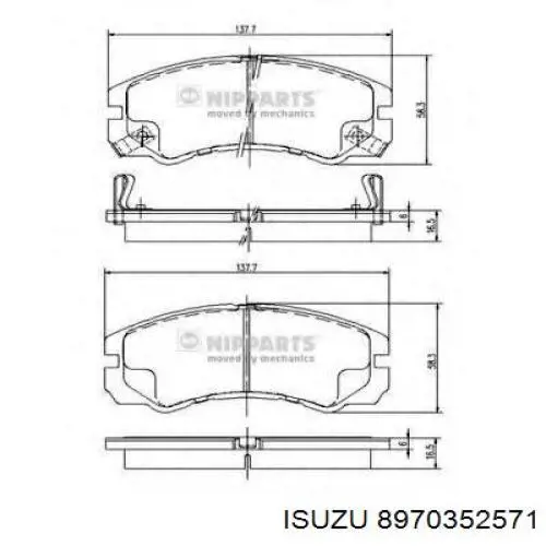 Купити 8970352571 Isuzu Колодки гальмівні передні, дискові