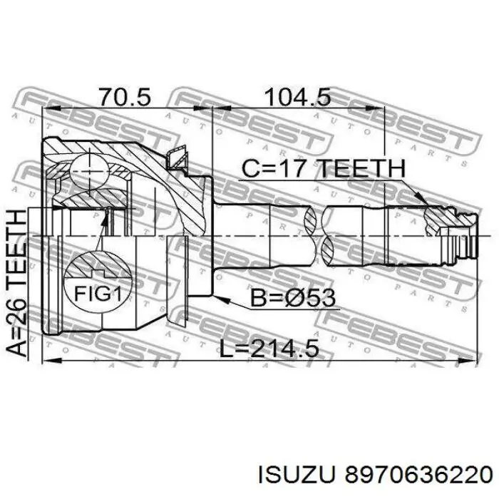 8970636220 Isuzu Граната зовнішня