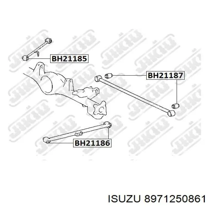 Сайлентблок заднього поздовжнього верхнього важеля 8971250861 Isuzu