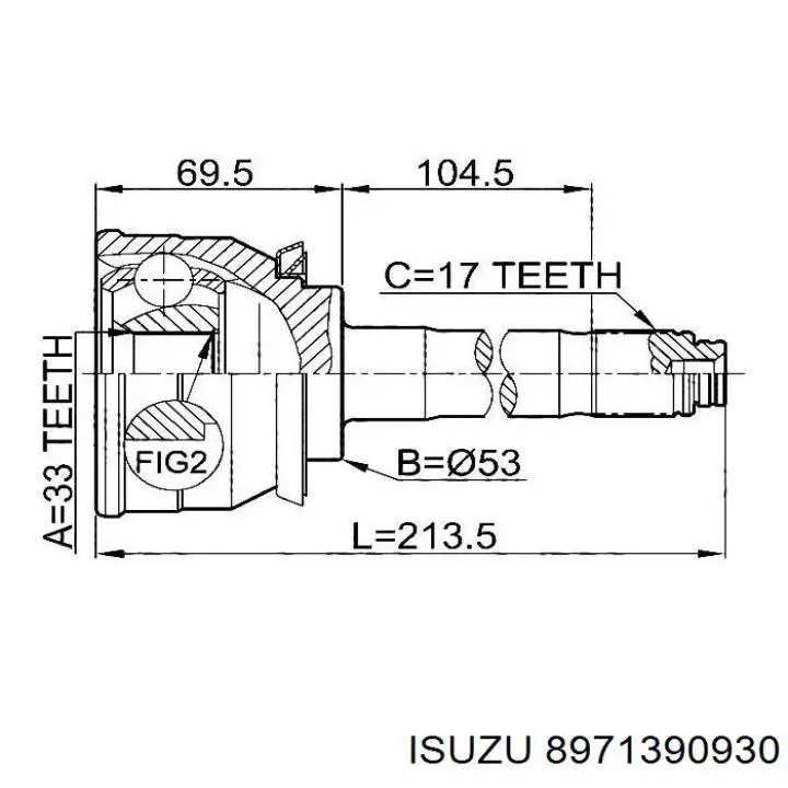 Граната колісна Isuzu 8971390930 ціна, від 33.01 USD