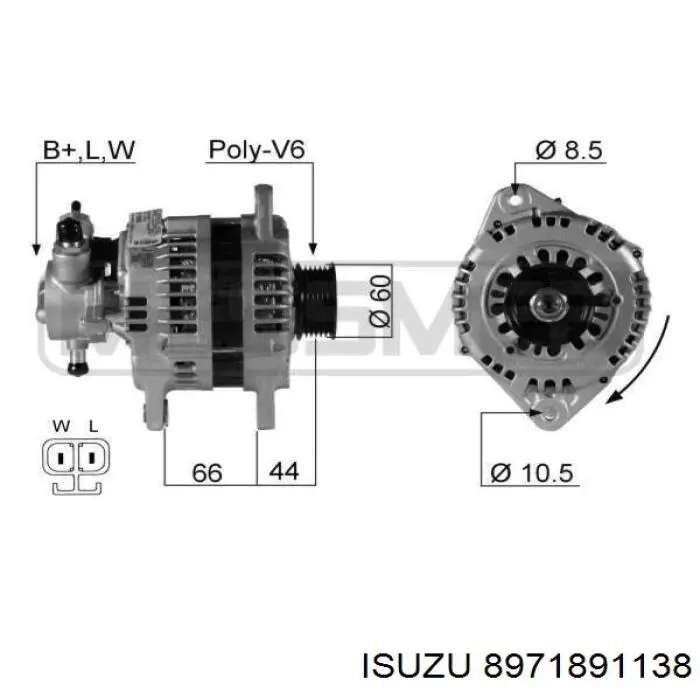 Генератор 8971891138 Isuzu