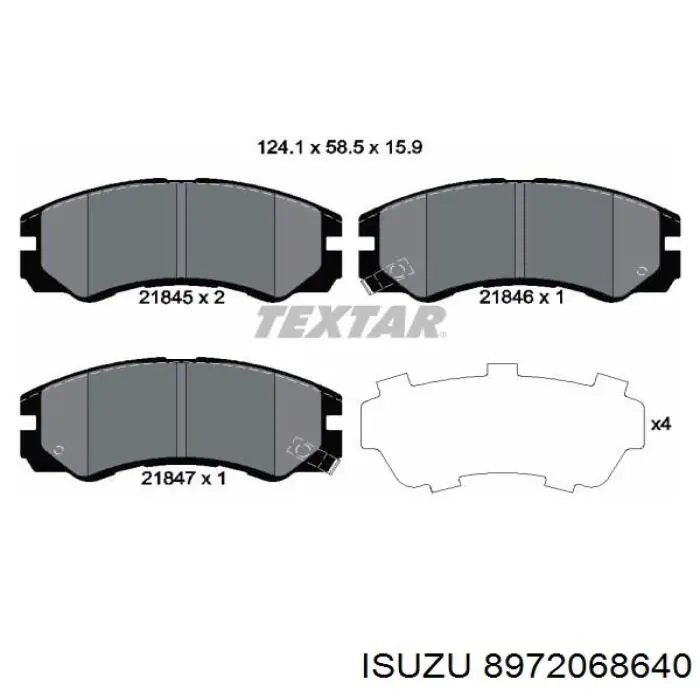 8972068640 Isuzu Передні гальмівні колодки