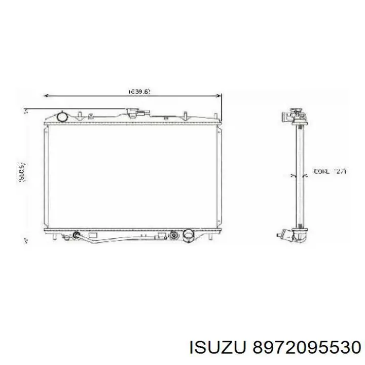 Радіатор охолодження двигуна 8972095530 Isuzu