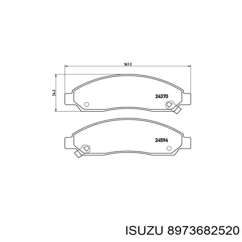 Купити 8973682520 Isuzu Колодки гальмівні передні, дискові