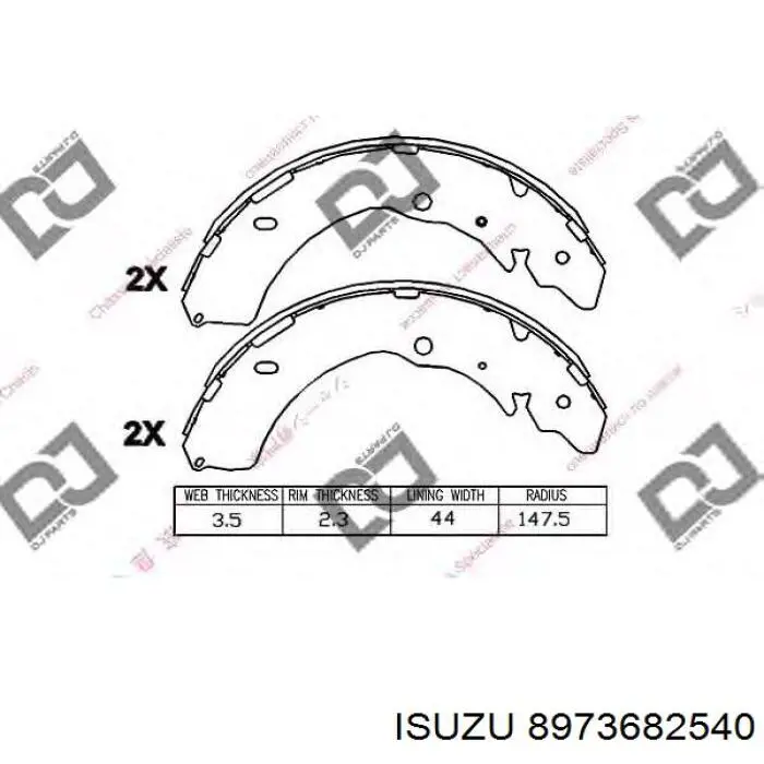 Купити 8973682540 Isuzu Колодки гальмові задні, барабанні
