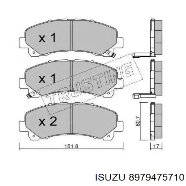 8979475710 Isuzu Передні гальмівні колодки