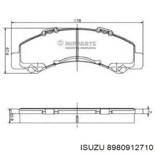 Задні гальмівні колодки 8980912710 Isuzu