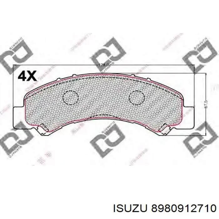8980912710 Isuzu Колодки гальмівні задні, дискові