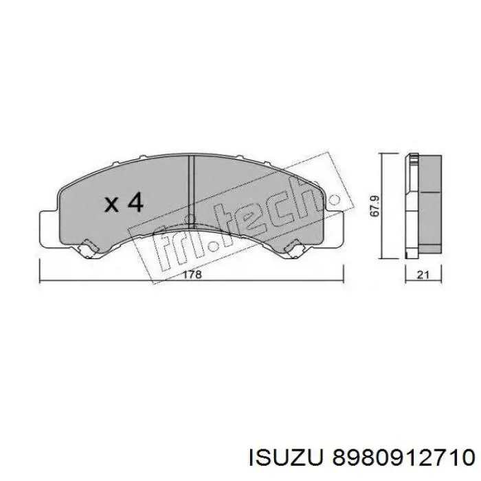 Колодки гальмові задні, дискові 8980912710 Isuzu