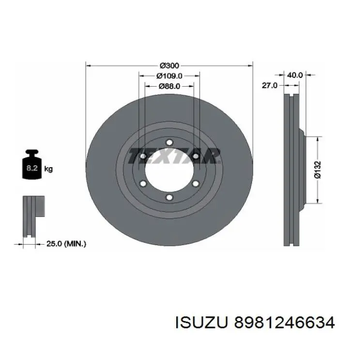 8981246634 Isuzu диск гальмівний передній