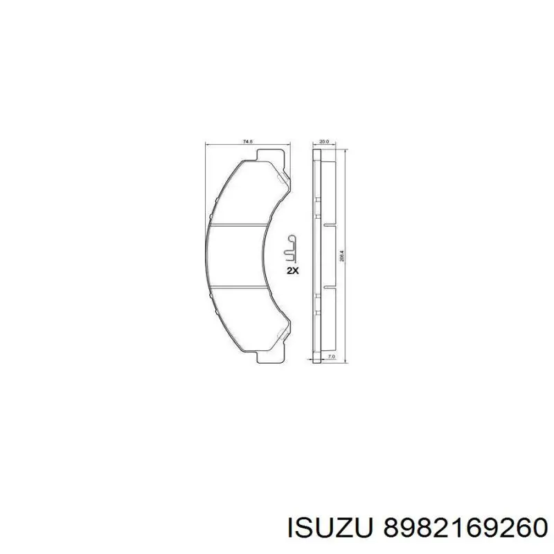 Купити 8982169260 Isuzu Колодки гальмівні передні, дискові