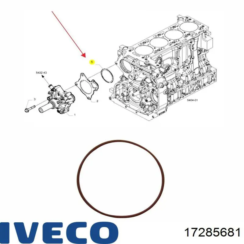 Купити 17285681 Iveco Прокладка водяної помпи
