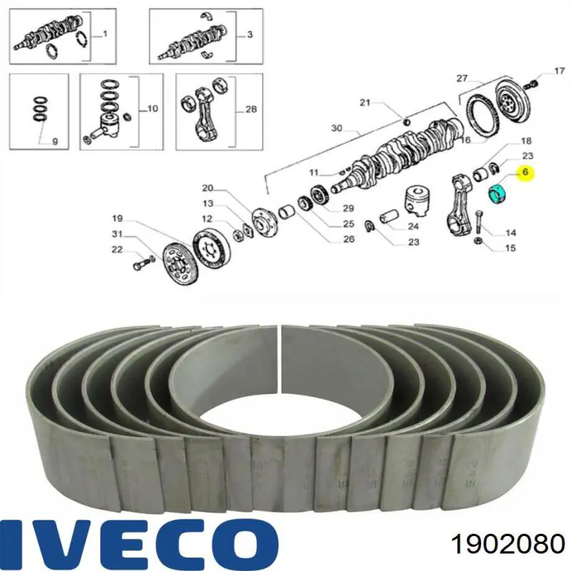 Шатунні вклалиші колінвала STD Iveco 1902080 ціна, від 63.86 USD