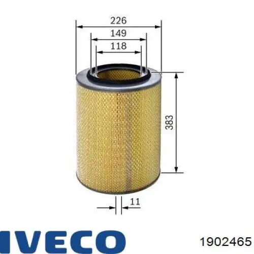 Елемент повітряного фільтра Iveco 1902465 ціна, від 31.10 USD
